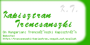 kapisztran trencsanszki business card